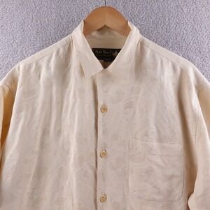 Nat Nast Mens Luxury Silk Paisley Short Sleeve Button Up Shirt Size‎ L Bowling